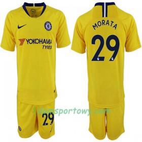 Koszulka Chelsea Alvaro Morata 29 Dziecięcy Wyjazdowe Koszulki Piłkarskie 2018-2019 Krótki Rękaw